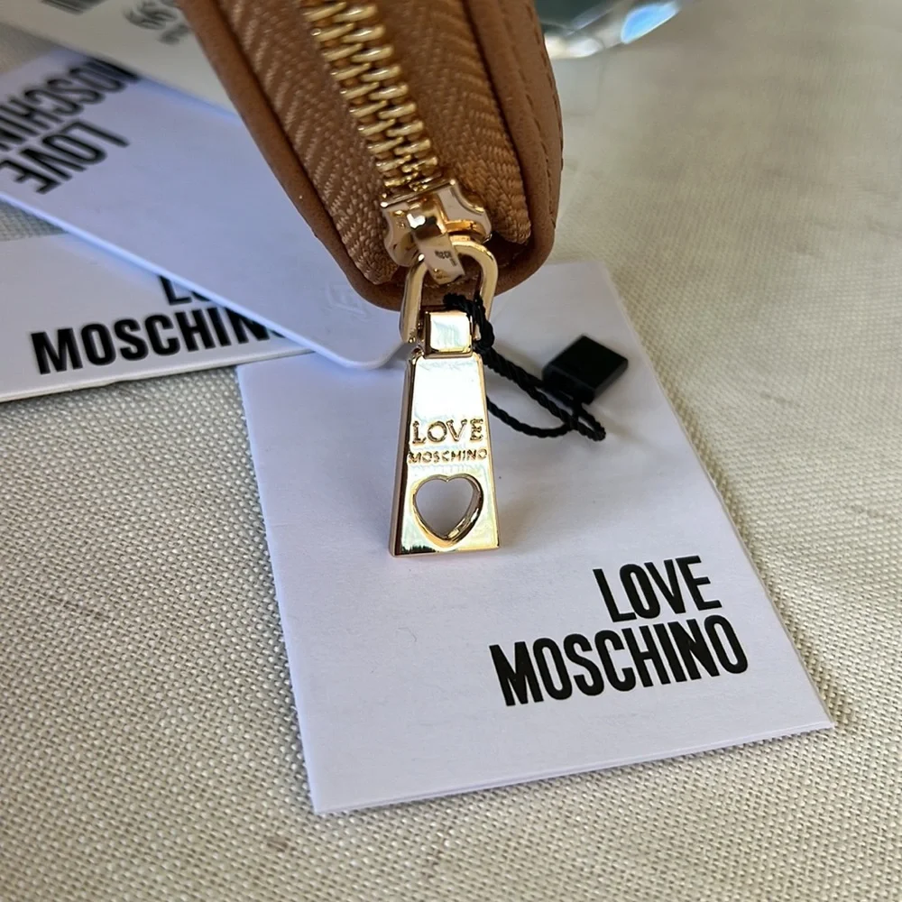 LOVE MOSCHINO Studded large Continental wallet Tan